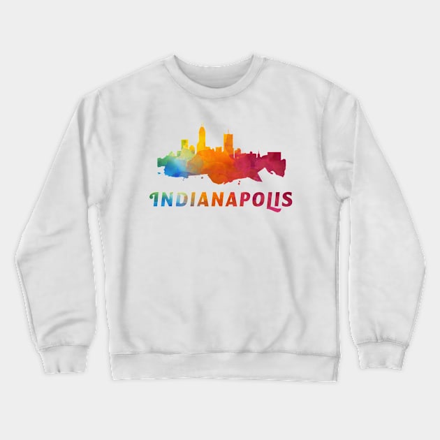 Indianapolis Skyline Watercolor Style Crewneck Sweatshirt by ThirdEyeAerial